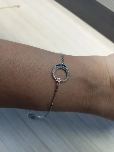 Pulseira Swarovski Original Symbolic - Lua e Estrela (Banho de Ródio)