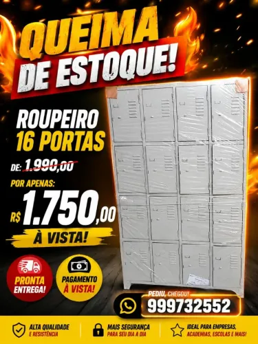 Roupeiro pra vestiários novos pronta entrega