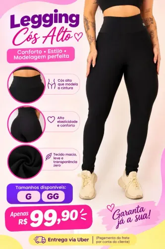 Legging preta feminina