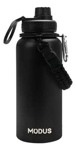 Garrafa Térmica Modus 950ml Aço Inox 304 com Alça Paracord Preta
