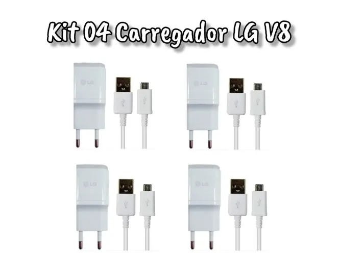 Kit 04 Carregador de Celular LG Micro USB V8