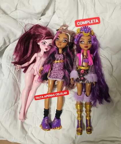 Conjunto 3 bonecas monster high g3 clawdeen draculaura