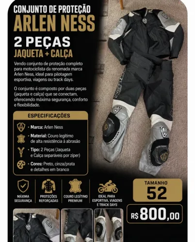 macacão de motociclista da marca Arlen Ness