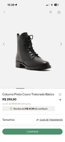 Coturno couro legítimo Arezzo