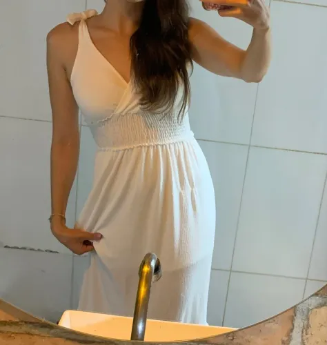 Vestido branco de algodão