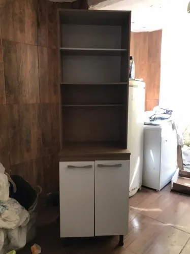 Móvel de MDF Escuro, Duas portas Brancas
