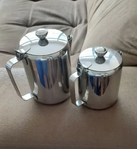 Kit 2 Bules Leiteiras de Inox 