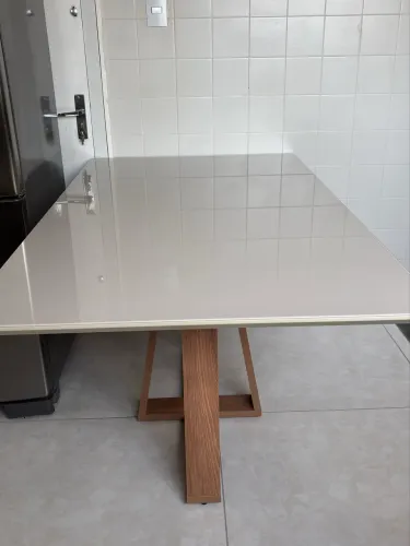 Mesa 6 lugares, 1,60X90cm tampo de vidro