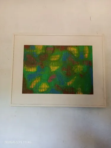 Quadro em óleo e textura tamanho 92/72 cm