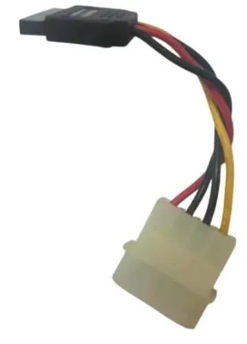 Adaptador Molex de 4 Pinos para SATA (força) de 5 cm p/ alimentação de HD (HDD), SSD, unid