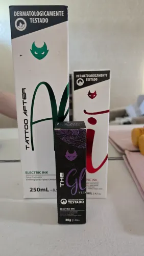 Kit tatuagem eletric ink, After All, the gloo e stencil transfer