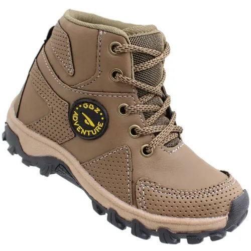 Bota Infantil Gibizinho Adventure Masculina Whisky Coturno Bege 463WK