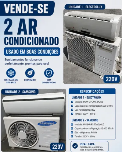 2 ar condicionados usados - boas condições