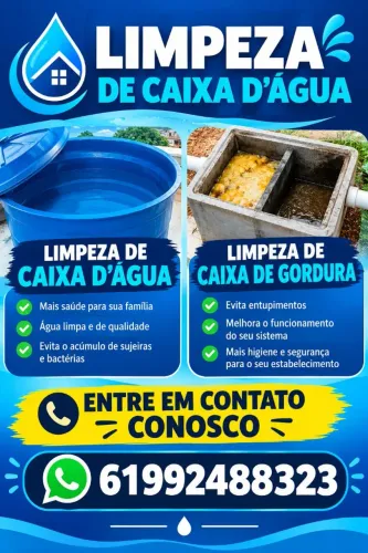 Limpeza Caixa D'água e caixa de gordura.