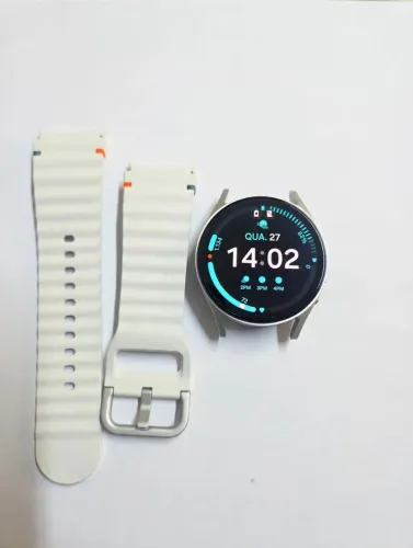 Samsung Galaxy Watch7 40mm SM-L300 Creme - GPS - Caixa + 2 Pulseiras + Case - Impecável