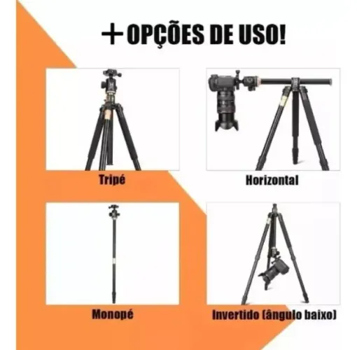 Tripé Horizontal Câmera Monopé Profissional