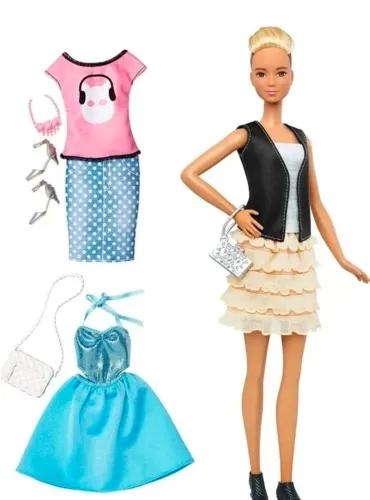 Boneca Barbie Fashionista 44 - Leather & Ruffles Alta - Mattel - 2016. Nova e Lacrada.