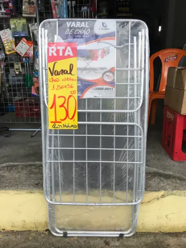 Varal alumínio chão com abas