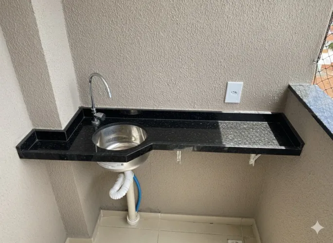 Bancada em granito preto 