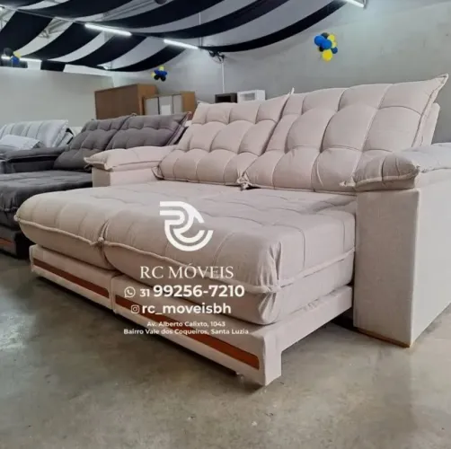 Sofá Retrátil e Reclinável Barcelona Euro Pillow 30cm Molas Ensacadas | Pronto Para Entreg