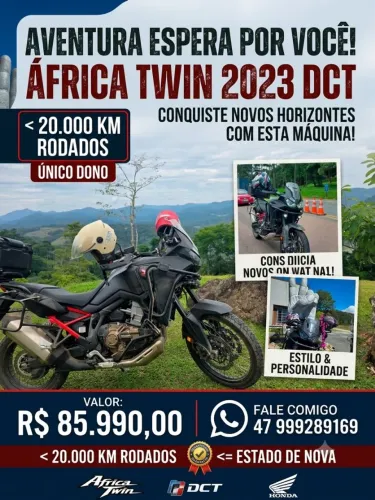 Honda CRF 1100L Africa Twin 2023 DCT - Pronta para a Aventura!