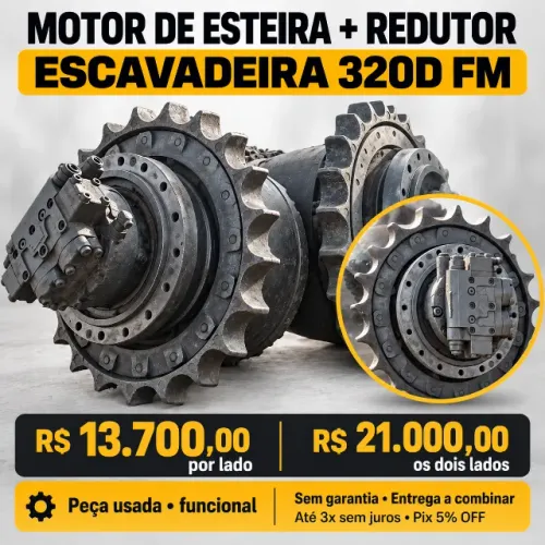 Motor de Esteira com Redutor para Escavadeira 320D FM - Usado