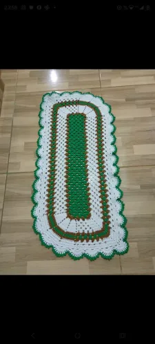 Tapete de crochê modelo folha