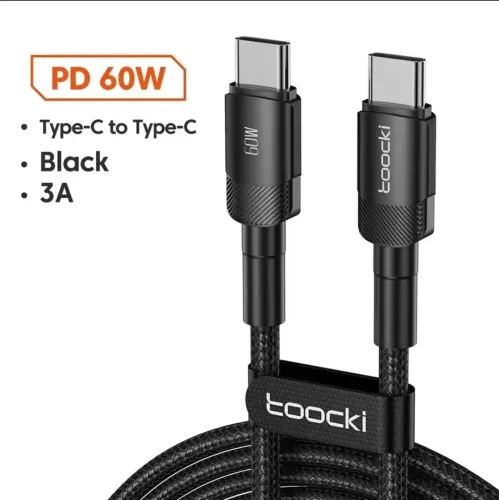 Cabo USB Tipo C para Tipo C 60W Turbo Carregamento Rápido - 3 Metros