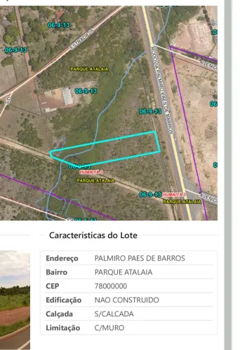 Área a venda Avenida Palmiro Paes de Barros ideal para transportadoras