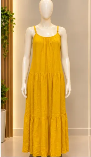 Vestido amarelo soltinho veste do P ao G