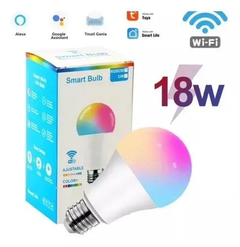 Lâmpada Led Inteligente Wifi E27 Rgb 18w Smart Rgb Regulável