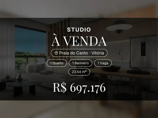 Seu novo lar: Studio moderno na Praia do Canto