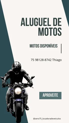 Aluguel de motos a partir de R$ 170,00
