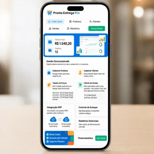 Sistema de pedidos para vendedores pronta entrega + Integração opcional