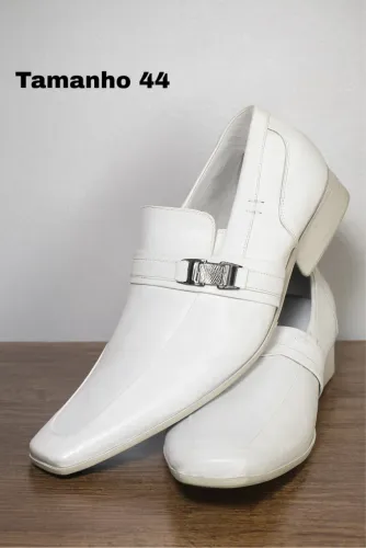 Sapato social couro branco tamanho 44