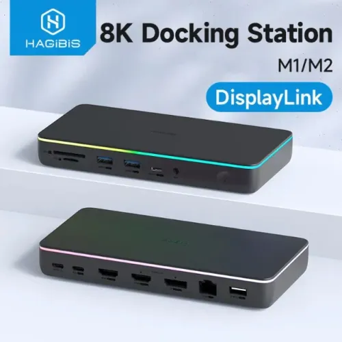 Docking Station Usb C Displaylink 13 Em 1 - Hagibis