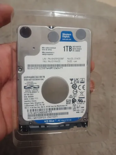 HD Interno Notebook WD Blue, 1TB, SATA 6Gb/s 