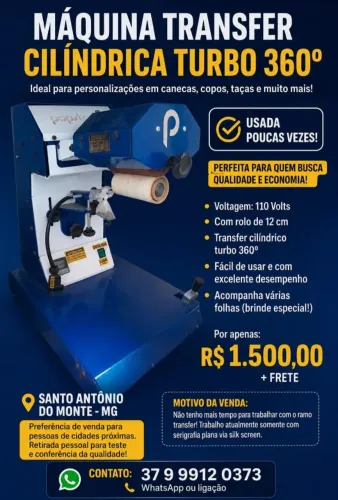 Máquina transfer giro 460 para estampagem de copos , canecas , taças....