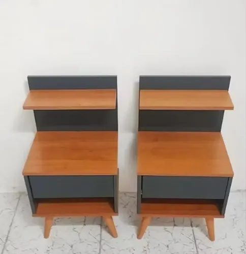Kit duas mesas de cabeceira com uma gaveta