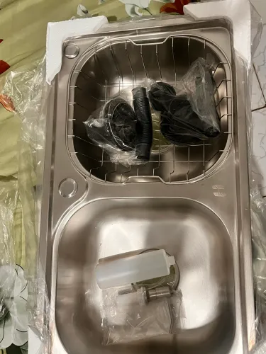 Pia de Cozinha Inox Cuba Dupla com Escorredor e Dispenser de Sabão