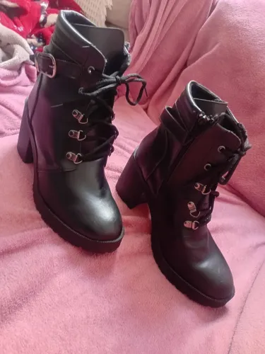 Bota Coturno Feminina de Salto Preta Tam. 39
