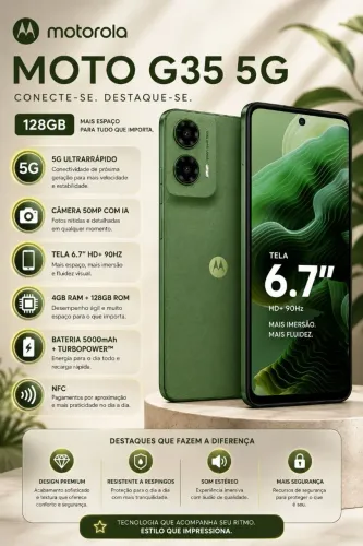 Motorola G35 5G 128GB. Lacrado. Só venda 