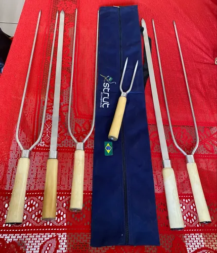 Kit espetos para churrasco - cabo de osso