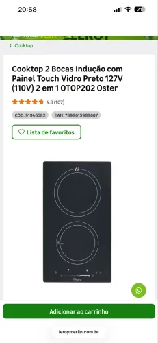 Vendo cooktop 2 bocas indução