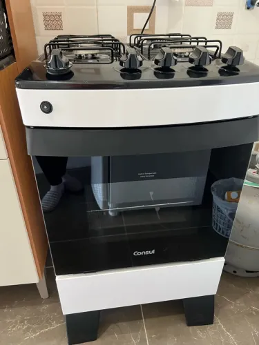Fogão Consul 4 Bocas Branco com Mesa Preta - 4 meses de uso