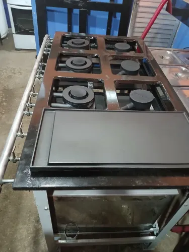 Fogão industrial metalmaq 6 bocas + chapa + forno