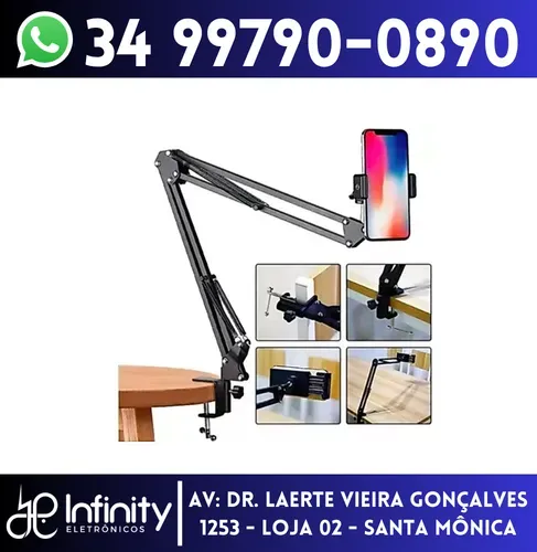 Suporte para Celular Tablet Microfone de Mesa Flexível