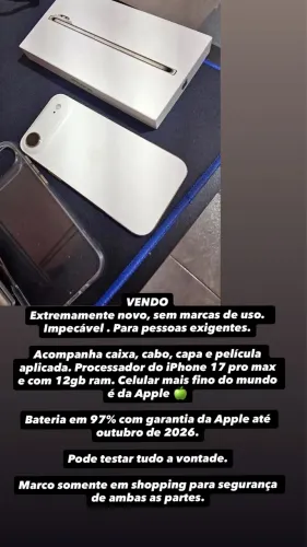 Vendo iPhone 17 air novo