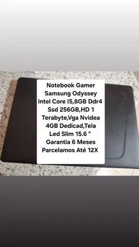 Notebook Samsung Gamer Odyssey Intel Core I5,8Gb Ddr4,Ssd 256Gb,HD 1 Terabyte ,Vga 4GB .