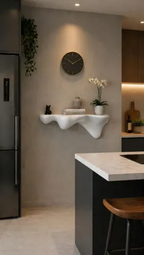Prateleira de parede orgânica impermeável